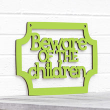 Load image into Gallery viewer, Spunky Fluff Proudly handmade in South Dakota, USA Pear Green Beware of the Children