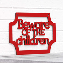 Load image into Gallery viewer, Spunky Fluff Proudly handmade in South Dakota, USA Red Beware of the Children