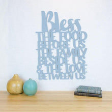 Load image into Gallery viewer, Spunky Fluff Proudly handmade in South Dakota, USA Powder Bless The Food Before Us, The Family Beside Us, & The Love Between Us