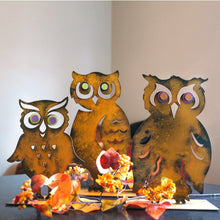 Load image into Gallery viewer, Prairie Dance Proudly Handmade in South Dakota, USA &quot;Boo&quot; Owl – Decorative Fall Table Sculpture
