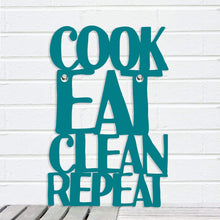 Load image into Gallery viewer, Spunky Fluff Proudly handmade in South Dakota, USA Small / Teal Cook Eat Clean Repeat