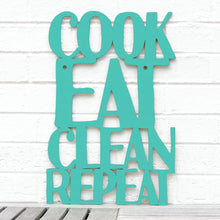 Load image into Gallery viewer, Spunky Fluff Proudly handmade in South Dakota, USA Small / Turquoise Cook Eat Clean Repeat