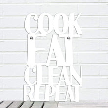 Load image into Gallery viewer, Spunky Fluff Proudly handmade in South Dakota, USA Small / White Cook Eat Clean Repeat
