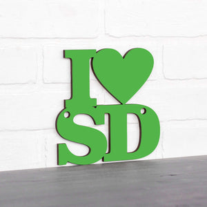 Spunky Fluff Proudly handmade in South Dakota, USA Small / Grass Green Custom Heart State Initials Sign