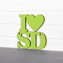 Load image into Gallery viewer, Spunky Fluff Proudly handmade in South Dakota, USA Small / Pear Green Custom Heart State Initials Sign
