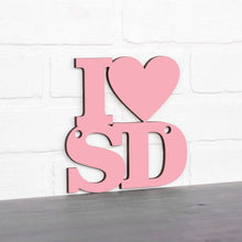 Load image into Gallery viewer, Spunky Fluff Proudly handmade in South Dakota, USA Small / Pink Custom Heart State Initials Sign