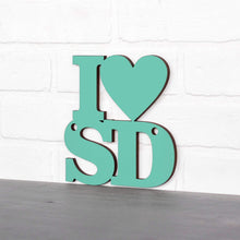 Load image into Gallery viewer, Spunky Fluff Proudly handmade in South Dakota, USA Small / Turquoise Custom Heart State Initials Sign