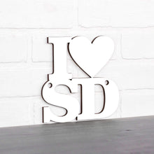 Load image into Gallery viewer, Spunky Fluff Proudly handmade in South Dakota, USA Small / White Custom Heart State Initials Sign
