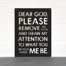 Load image into Gallery viewer, Spunky Fluff Proudly handmade in South Dakota, USA Black Dear God (Please Remove my Fear)