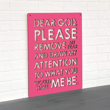 Load image into Gallery viewer, Spunky Fluff Proudly handmade in South Dakota, USA Magenta Dear God (Please Remove my Fear)