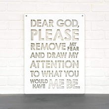 Load image into Gallery viewer, Spunky Fluff Proudly handmade in South Dakota, USA White Dear God (Please Remove my Fear)