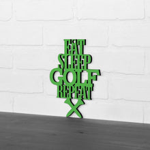 Load image into Gallery viewer, Spunky Fluff Proudly handmade in South Dakota, USA "Eat Sleep Golf Repeat" Hand Painted Wall Sign