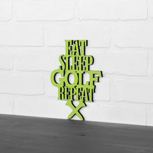 Load image into Gallery viewer, Spunky Fluff Proudly handmade in South Dakota, USA "Eat Sleep Golf Repeat" Hand Painted Wall Sign