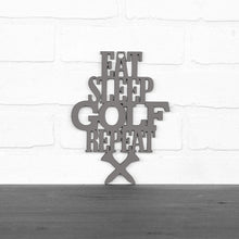 Load image into Gallery viewer, Spunky Fluff Proudly handmade in South Dakota, USA Small / Charcoal Gray "Eat Sleep Golf Repeat" Hand Painted Wall Sign