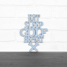 Load image into Gallery viewer, Spunky Fluff Proudly handmade in South Dakota, USA Small / Powder "Eat Sleep Golf Repeat" Hand Painted Wall Sign