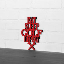 Load image into Gallery viewer, Spunky Fluff Proudly handmade in South Dakota, USA Small / Red "Eat Sleep Golf Repeat" Hand Painted Wall Sign