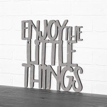 Load image into Gallery viewer, Spunky Fluff Proudly handmade in South Dakota, USA Medium / Weathered Gray Enjoy the Little Things