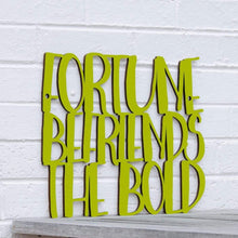 Load image into Gallery viewer, Spunky Fluff Proudly handmade in South Dakota, USA Medium / Pear Green "Fortune Befriends the Bold" Wall Sign