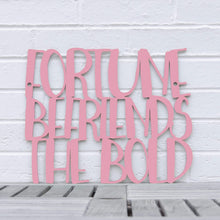 Load image into Gallery viewer, Spunky Fluff Proudly handmade in South Dakota, USA Medium / Pink "Fortune Befriends the Bold" Wall Sign