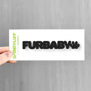 Spunky Fluff Proudly handmade in South Dakota, USA Black Furbaby-Tiny Word Magnet
