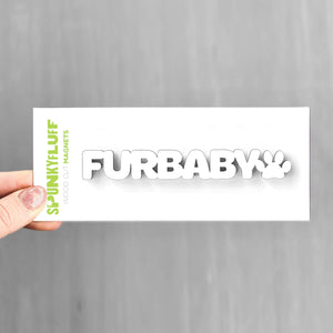 Spunky Fluff Proudly handmade in South Dakota, USA White Furbaby-Tiny Word Magnet