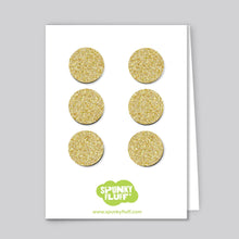 Load image into Gallery viewer, Spunky Fluff Proudly handmade in South Dakota, USA Gold Glitter Dot Magnet Set, Small