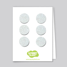 Load image into Gallery viewer, Spunky Fluff Proudly handmade in South Dakota, USA White Glitter Dot Magnet Set, Small