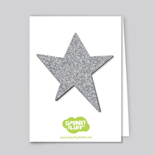 Load image into Gallery viewer, Spunky Fluff Proudly handmade in South Dakota, USA Silver Glitter Glitter Star Magnets