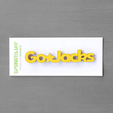Load image into Gallery viewer, Spunky Fluff Proudly handmade in South Dakota, USA Go Jacks!-Tiny Word Magnet