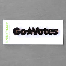 Load image into Gallery viewer, Spunky Fluff Proudly handmade in South Dakota, USA Magnet / Black Go Yotes-Tiny Word Magnet