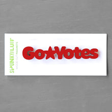 Load image into Gallery viewer, Spunky Fluff Proudly handmade in South Dakota, USA Magnet / Red Go Yotes-Tiny Word Magnet