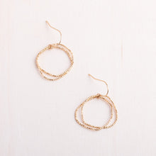Load image into Gallery viewer, Original Hardware Proudly Handmade in Colorado, USA Gold Shimmer Organic Circle Earrings