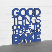 Load image into Gallery viewer, Spunky Fluff Proudly handmade in South Dakota, USA Medium / Cobalt Blue "Good Things Come to Those Who Bake" Wall Décor