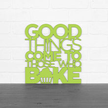 Load image into Gallery viewer, Spunky Fluff Proudly handmade in South Dakota, USA Medium / Pear Green "Good Things Come to Those Who Bake" Wall Décor