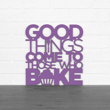 Load image into Gallery viewer, Spunky Fluff Proudly handmade in South Dakota, USA Medium / Purple "Good Things Come to Those Who Bake" Wall Décor