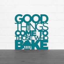 Load image into Gallery viewer, Spunky Fluff Proudly handmade in South Dakota, USA Medium / Teal "Good Things Come to Those Who Bake" Wall Décor