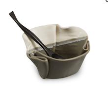 Load image into Gallery viewer, Hilborn Pottery Proudly Handmade in Ontario, CA Grey/White Guacamole Bowl