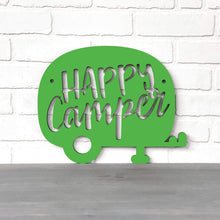 Load image into Gallery viewer, Spunky Fluff Proudly handmade in South Dakota, USA Small / Grass Green Happy Camper (Drop Font)
