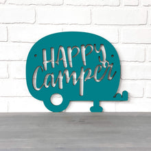 Load image into Gallery viewer, Spunky Fluff Proudly handmade in South Dakota, USA Small / Teal Happy Camper (Drop Font)