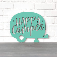 Load image into Gallery viewer, Spunky Fluff Proudly handmade in South Dakota, USA Small / Turquoise Happy Camper (Drop Font)