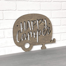 Load image into Gallery viewer, Spunky Fluff Proudly handmade in South Dakota, USA Small / Weathered Brown Happy Camper (Drop Font)
