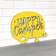 Load image into Gallery viewer, Spunky Fluff Proudly handmade in South Dakota, USA Small / Yellow Happy Camper (Drop Font)
