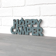 Load image into Gallery viewer, Spunky Fluff Proudly handmade in South Dakota, USA Small / Weathered Denim Happy Camper