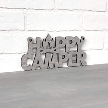 Load image into Gallery viewer, Spunky Fluff Proudly handmade in South Dakota, USA Small / Weathered Gray Happy Camper