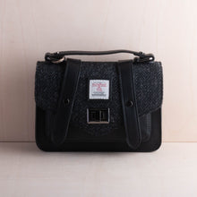 Load image into Gallery viewer, Sticks and Steel Harris Tweed Black Handbag