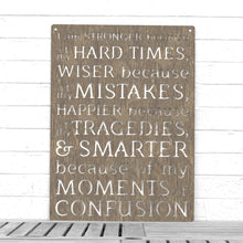 Load image into Gallery viewer, Spunky Fluff Proudly handmade in South Dakota, USA Weathered Brown I am Stronger