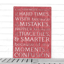 Load image into Gallery viewer, Spunky Fluff Proudly handmade in South Dakota, USA Weathered Red I am Stronger