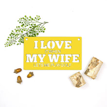 Load image into Gallery viewer, Spunky Fluff Proudly handmade in South Dakota, USA Small / Yellow &quot;I Love It When My Wife Lets Me Play Golf&quot; Decorative Wall Sign
