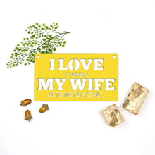 Load image into Gallery viewer, Spunky Fluff Proudly handmade in South Dakota, USA Small / Yellow "I Love It When My Wife Lets Me Play Golf" Decorative Wall Sign