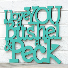 Load image into Gallery viewer, Spunky Fluff Proudly handmade in South Dakota, USA Large / Turquoise I Love You a Bushel & a Peck